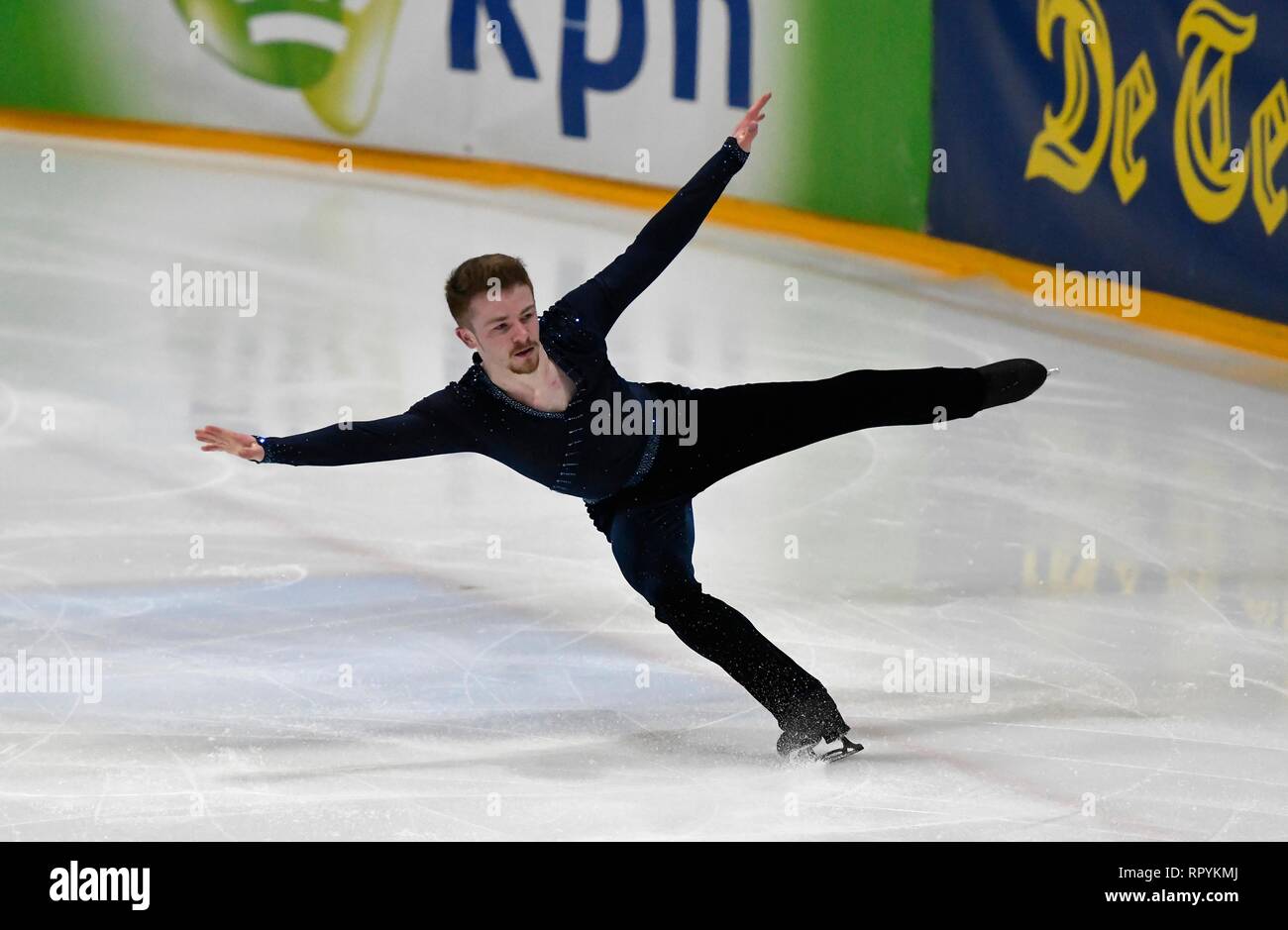 Figure skating: Challenge Cup 2019 on February 22,2019 at The Uithof in The Hague, Holland. Peter-James HALLAM (GBR) in Men Senior - Short Program (Photo by Soenar Chamid/AFLO) Stock Photo