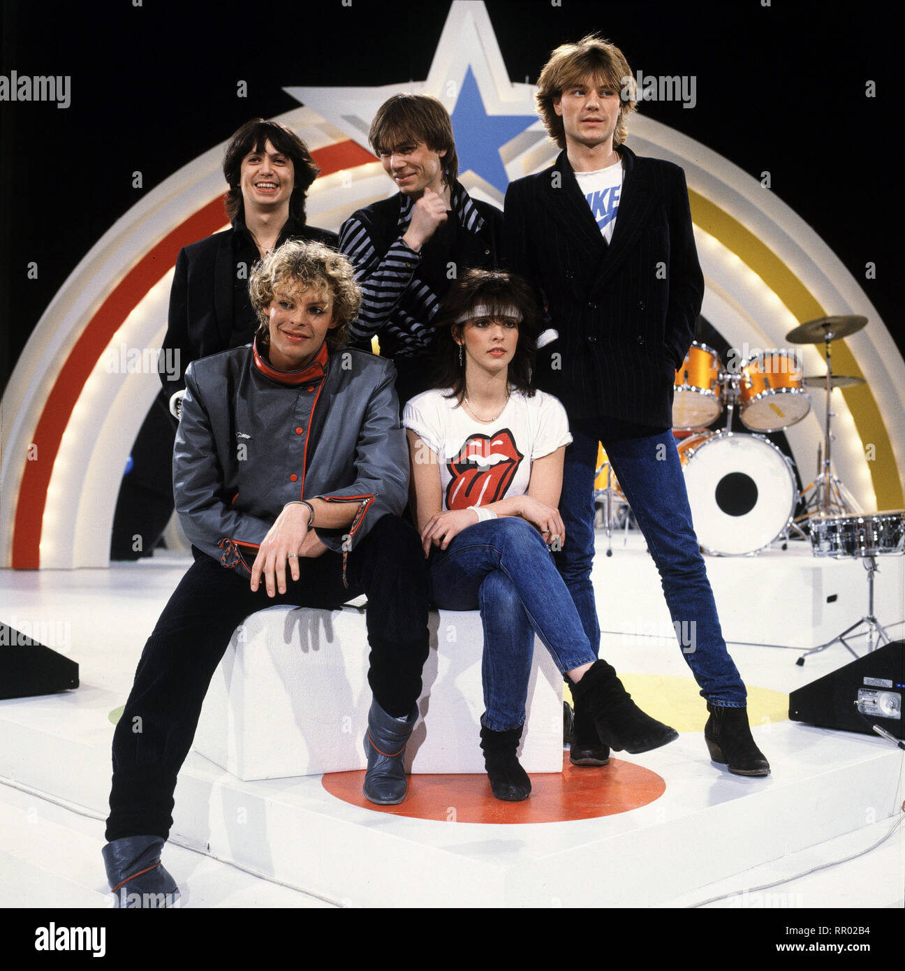 NENA und Band, 80er, Neue Deutsche Welle / Überschrift: Nena und Band Stock  Photo - Alamy