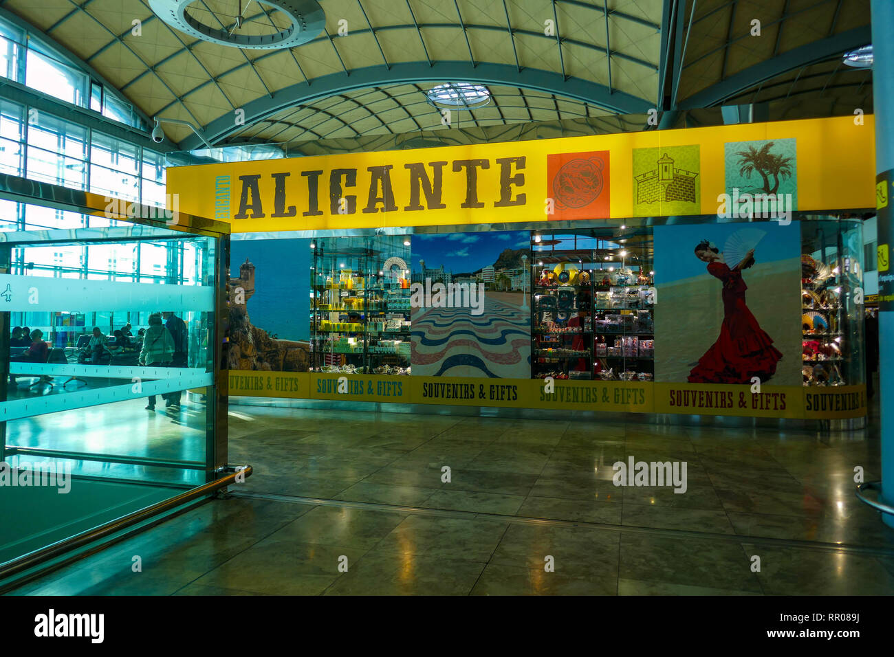 Welcome to Alicante Airport, Alicante, Valencia Provence, Spain, Europe Stock Photo