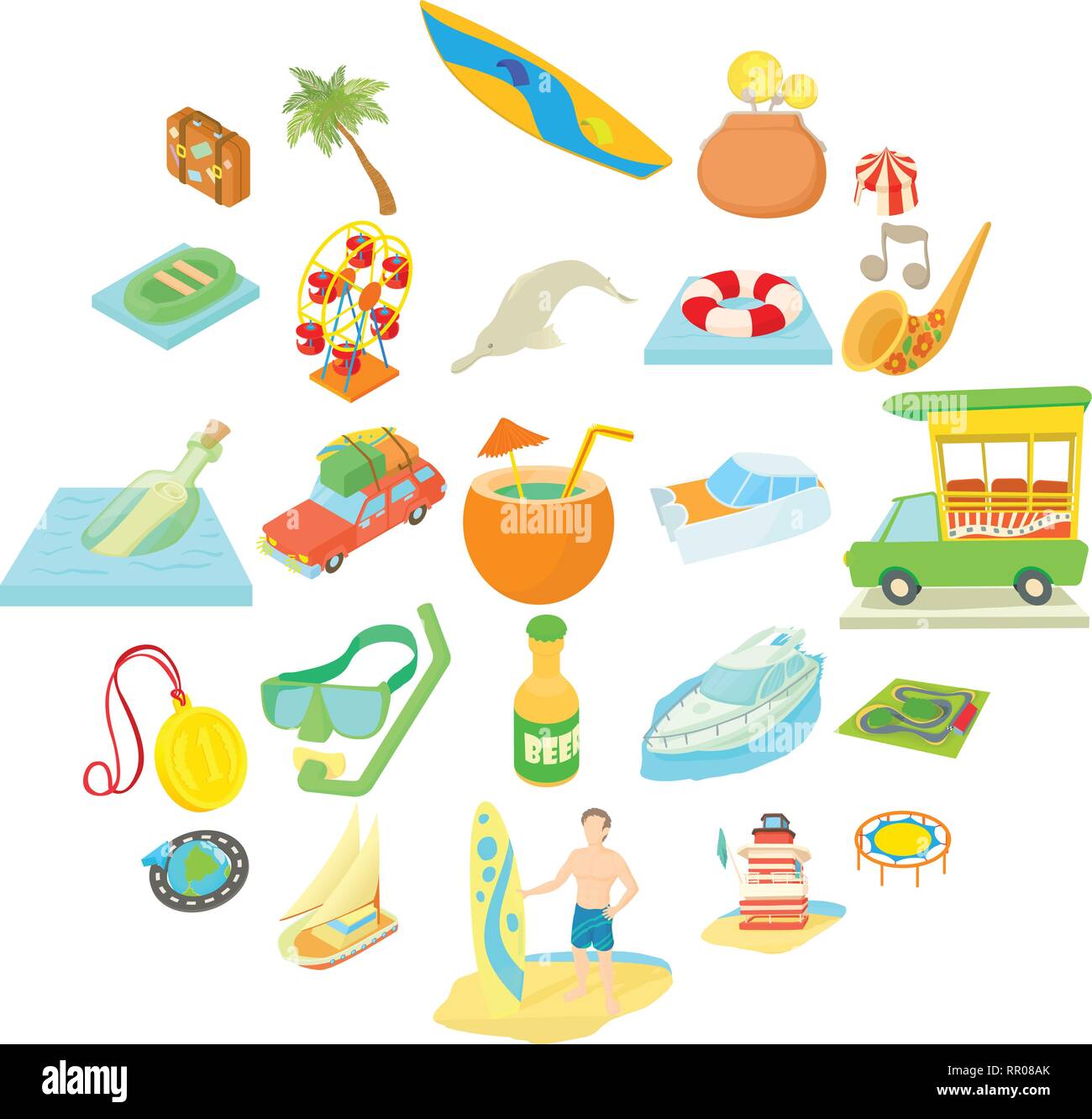 Adventure icons set, cartoon style Stock Vector Image & Art - Alamy