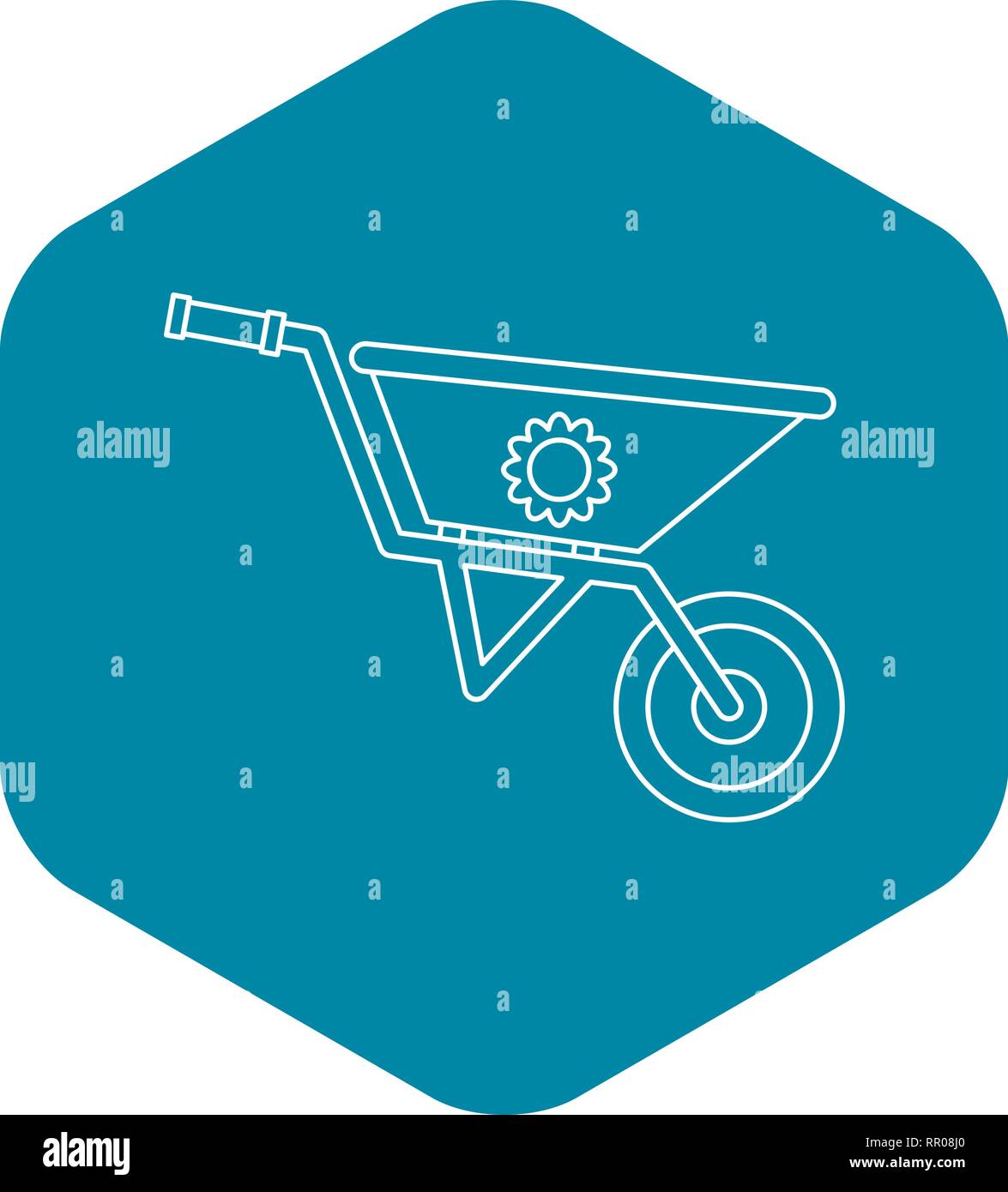 Gardening wheelbarrow icon, outline style Stock Vector Image & Art - Alamy