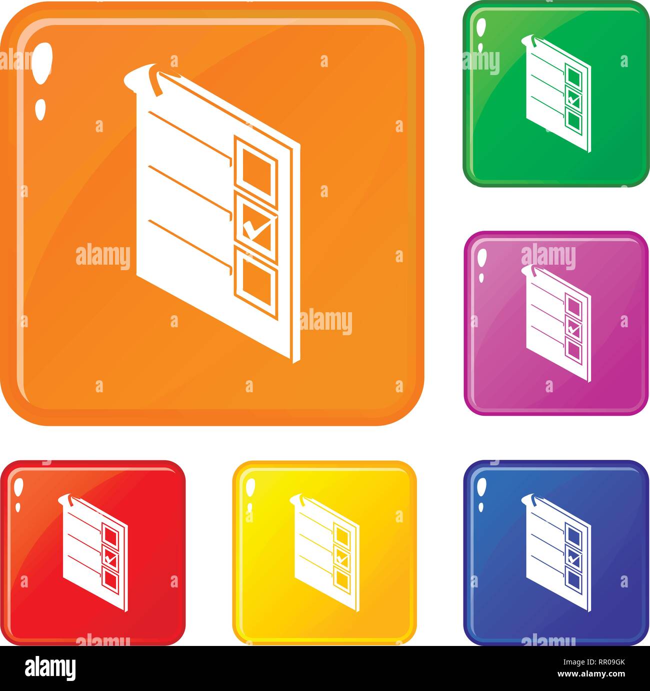 Voted paper icons set vector color Stock Vector