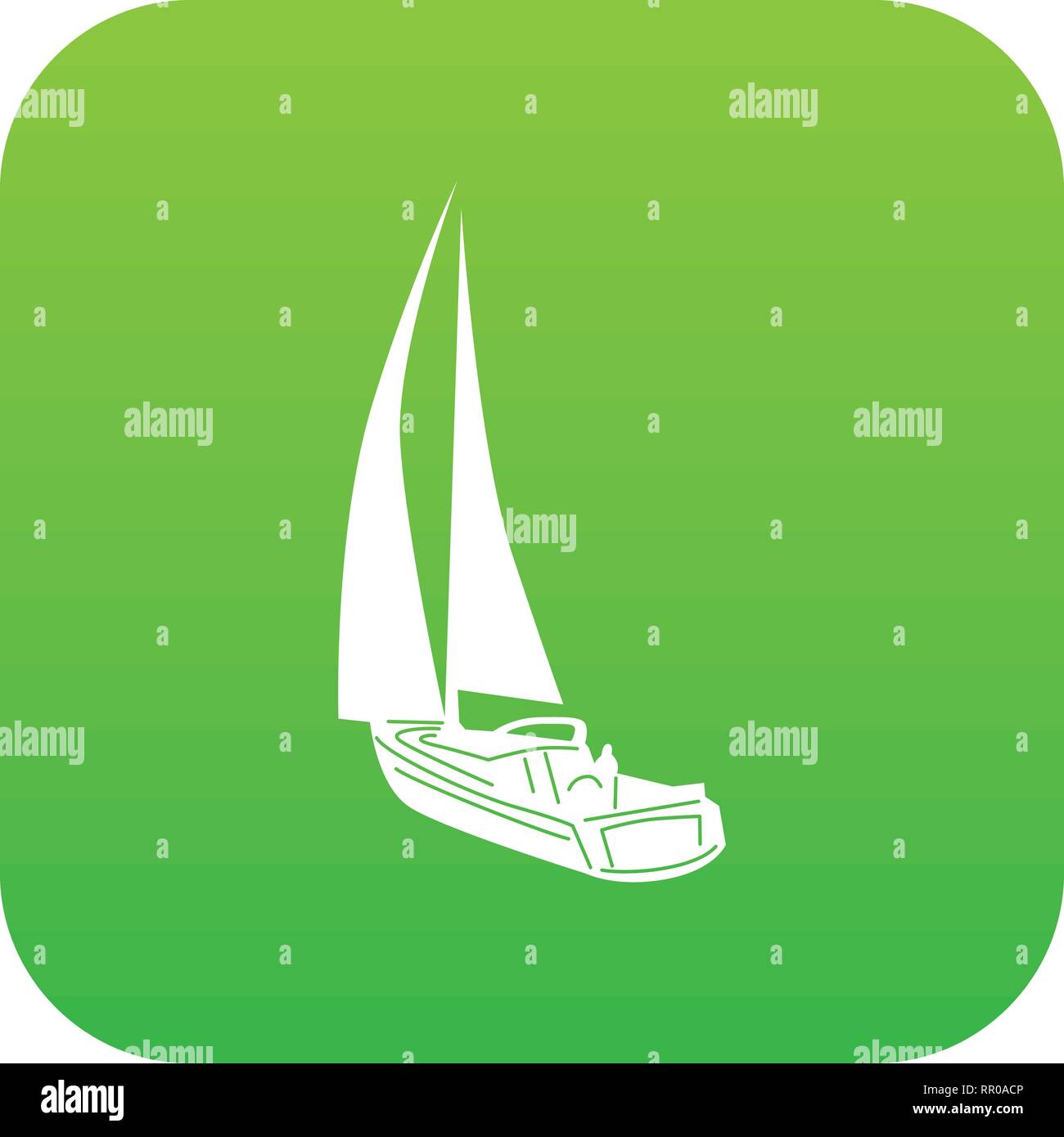Yacht icon green vector Stock Vector Image & Art - Alamy