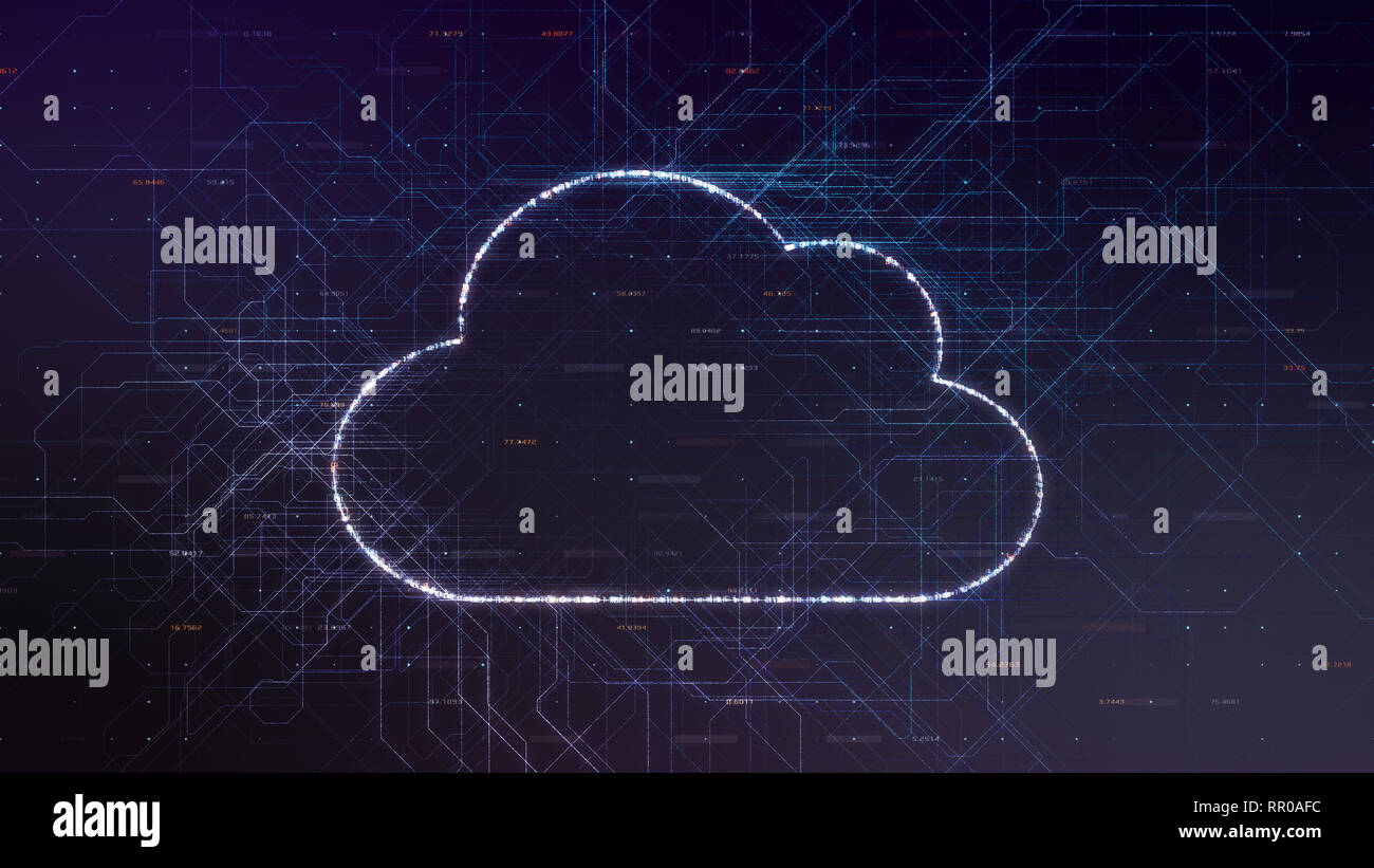 concept of cloud computing and big data (3d render) Stock Photo