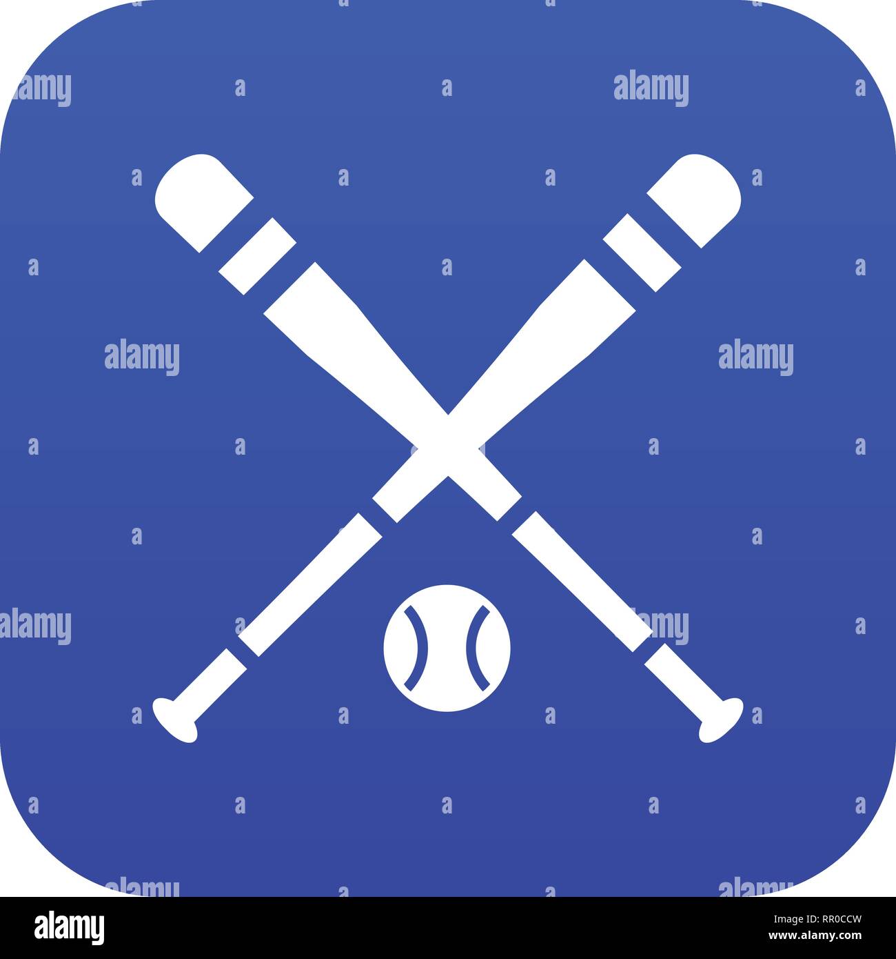 Baseball bat and ball icon digital blue Stock Vector