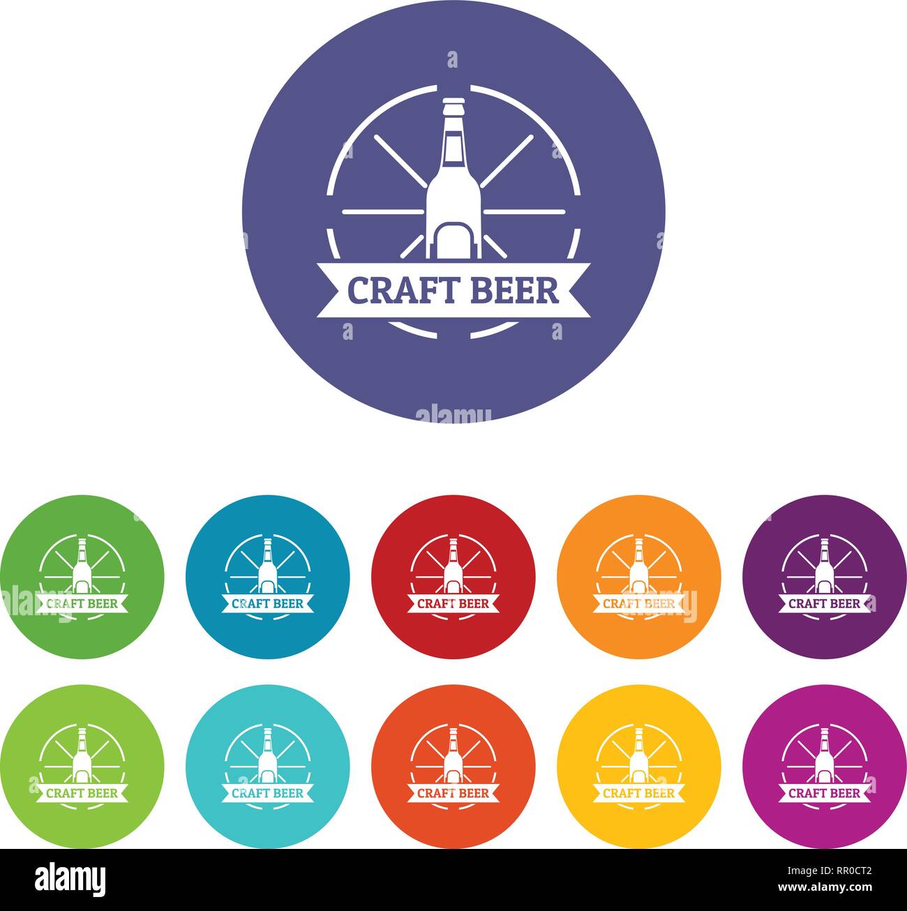 Craft beer icons set vector color Stock Vector Image & Art - Alamy