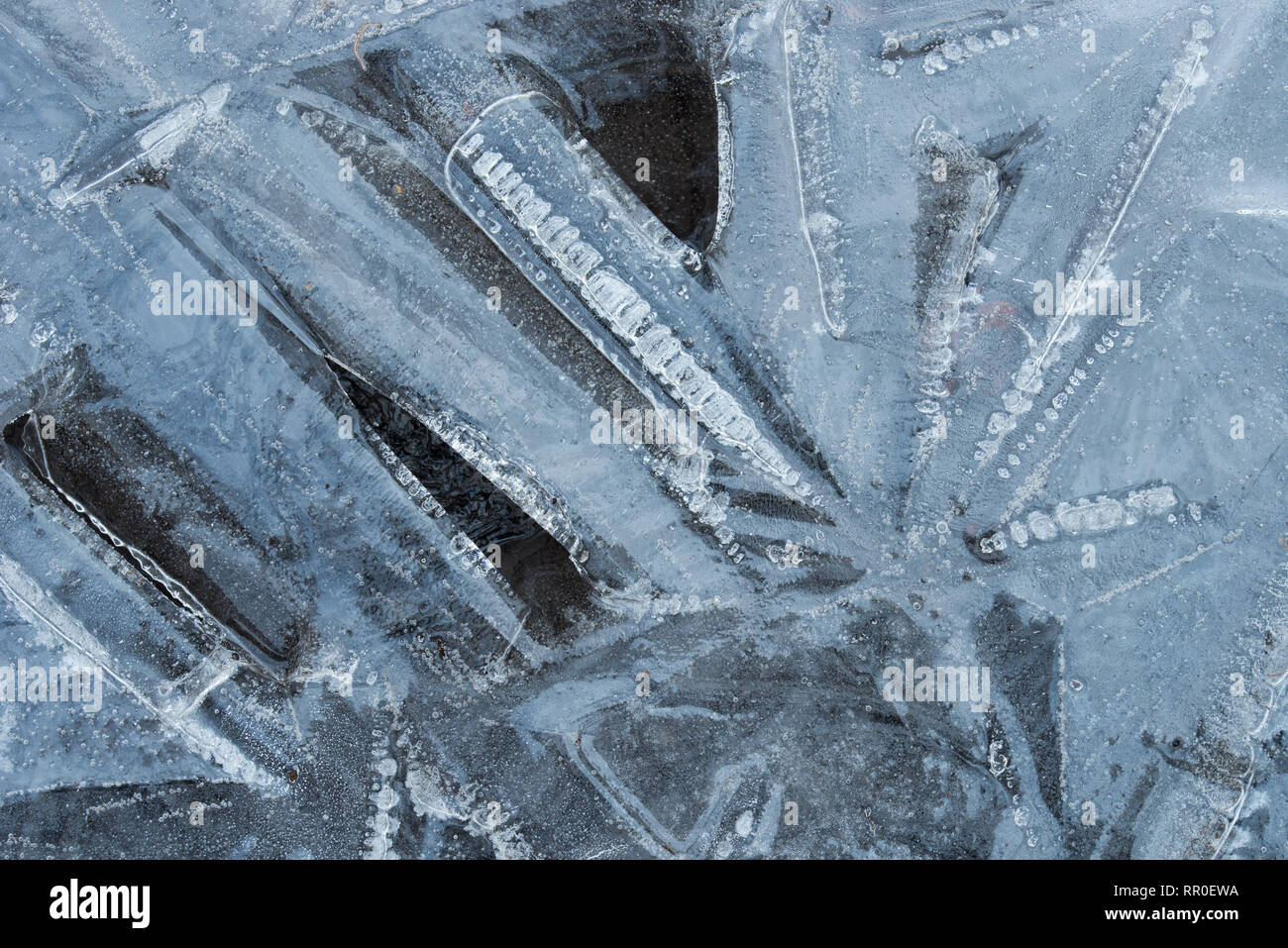 ice on pool background texture macro Stock Photo