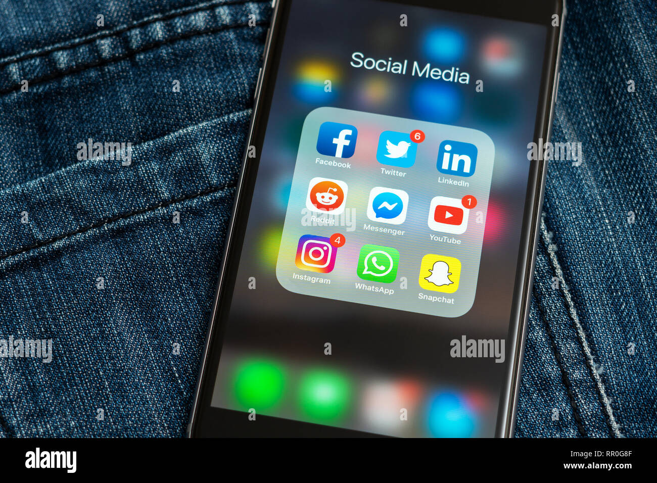 Black Apple Iphone With Icons Of Social Media Instagram Youtube