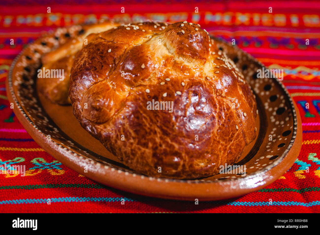 Sweet bread called Bread of the Dead (Pan de Muerto) enjoyed during Day