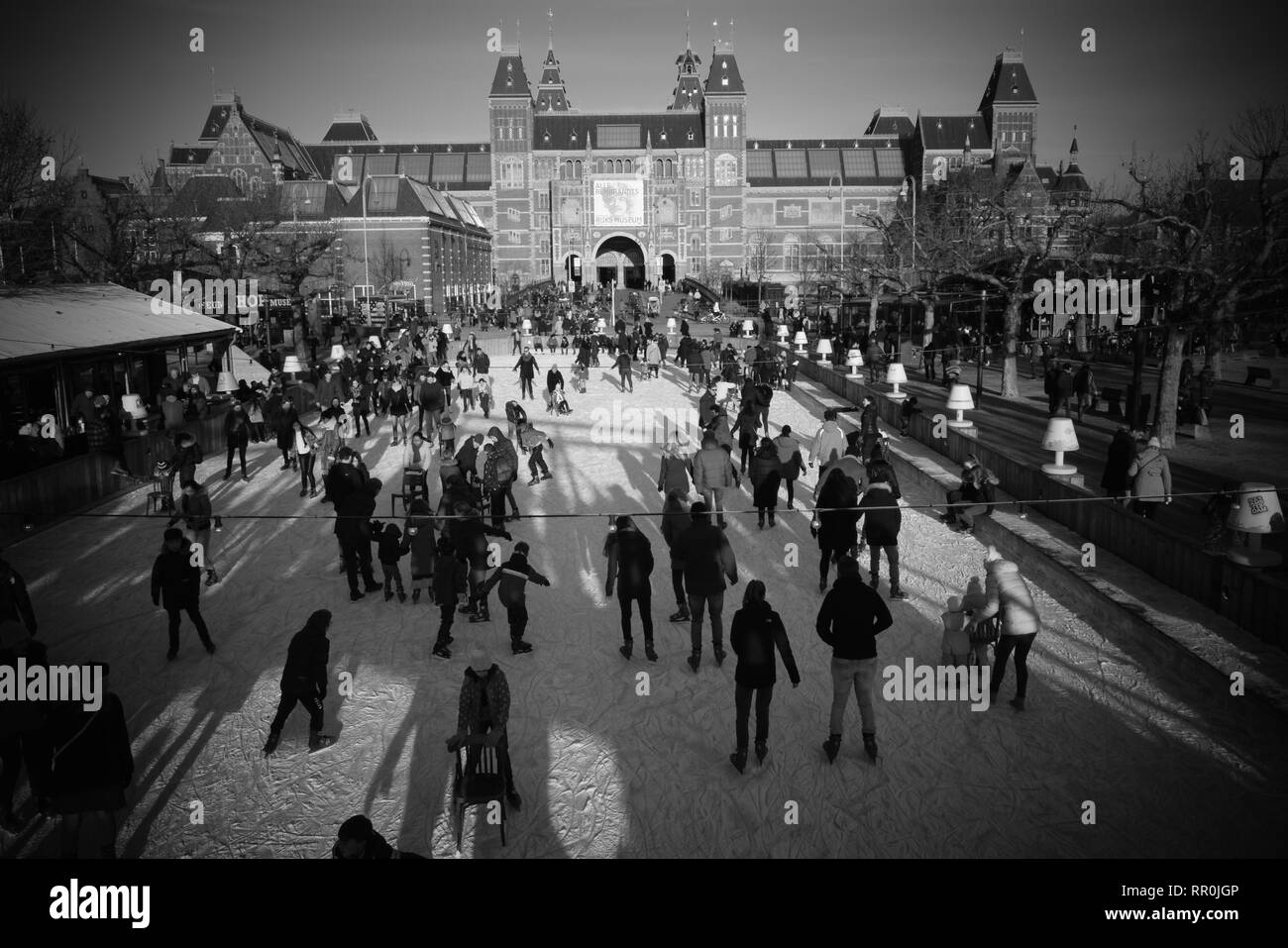amsterdam - museum square ice skating 2019 Stock Photo