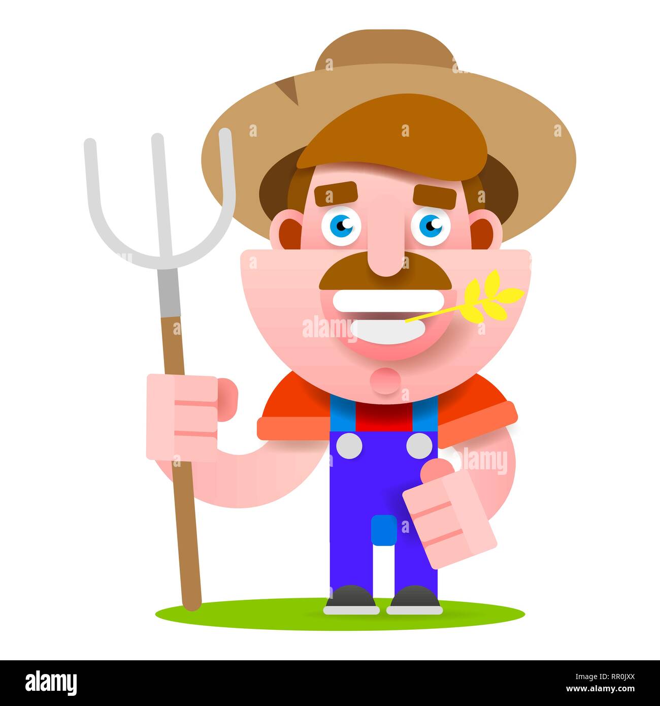 Funny Farmer Character. Isolated vector Illustration Stock Vector Image ...