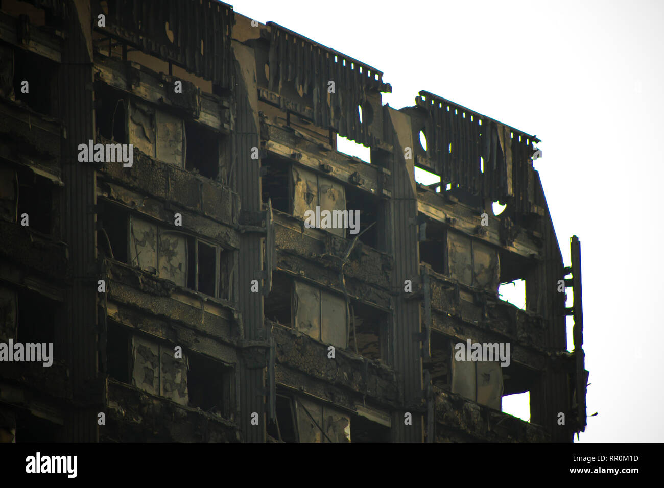 Grenfell Tower, London, really close up Stock Photo