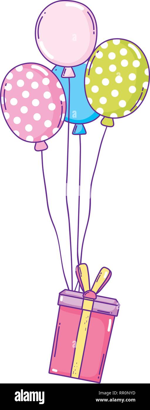 party balloons helium with gifts Stock Vector Image & Art - Alamy