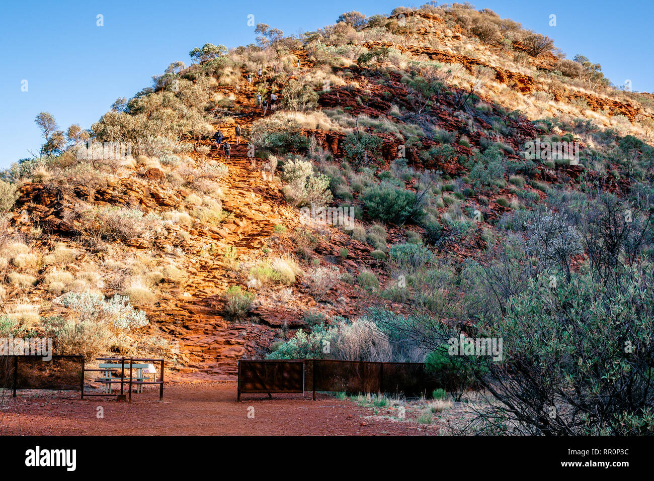 Beginning of Rim walk trail at Kings Canyon in the Northern Territory outback Australia Stock Photo