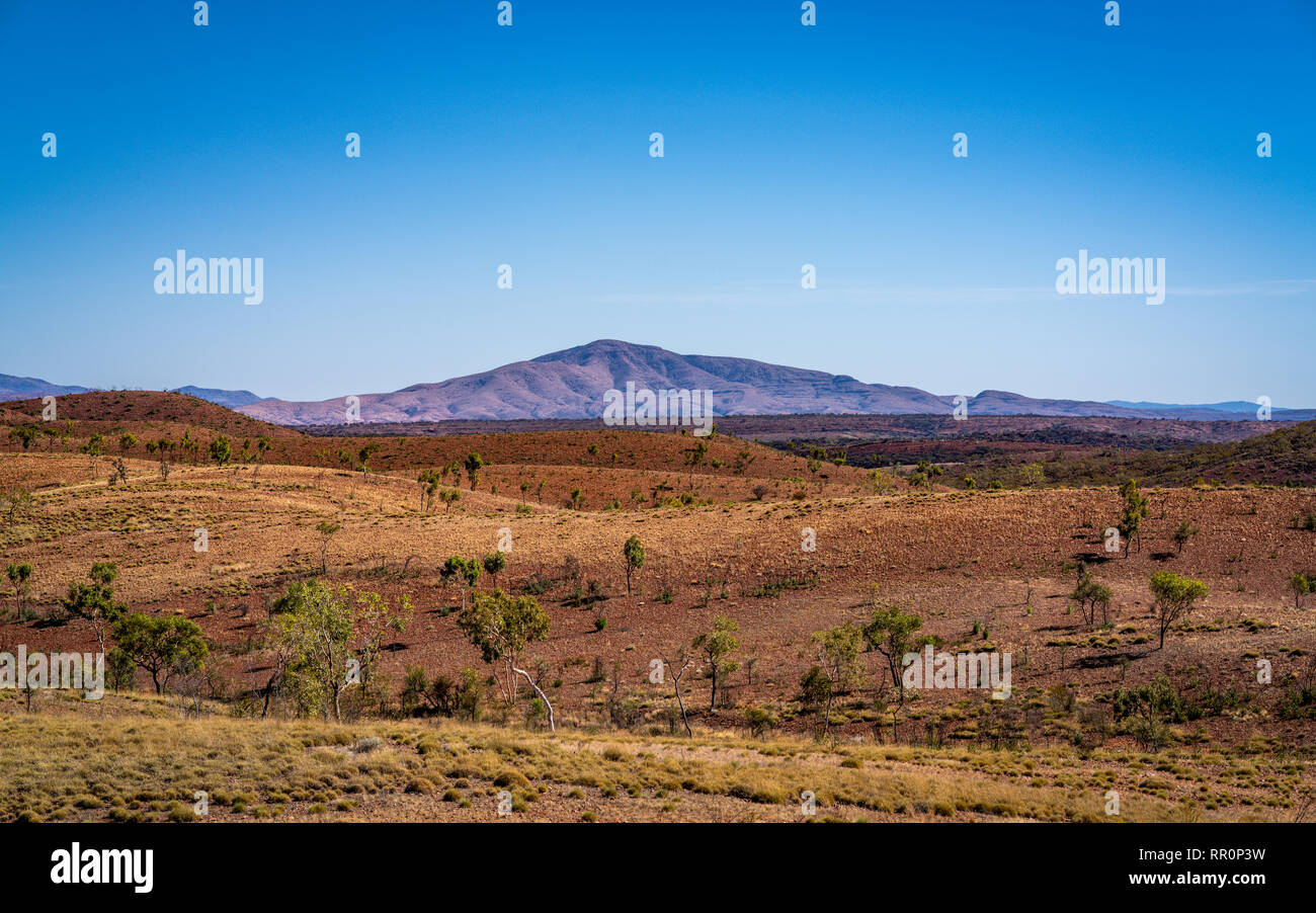 Mt Razorback Red centre landscape with distant view of Mount Razorback in Northern ...
