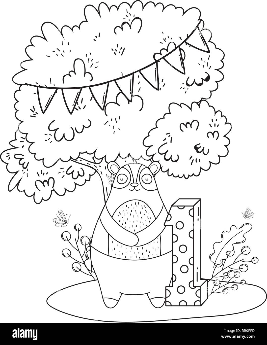 cute bear in the landscape Stock Vector Image & Art - Alamy