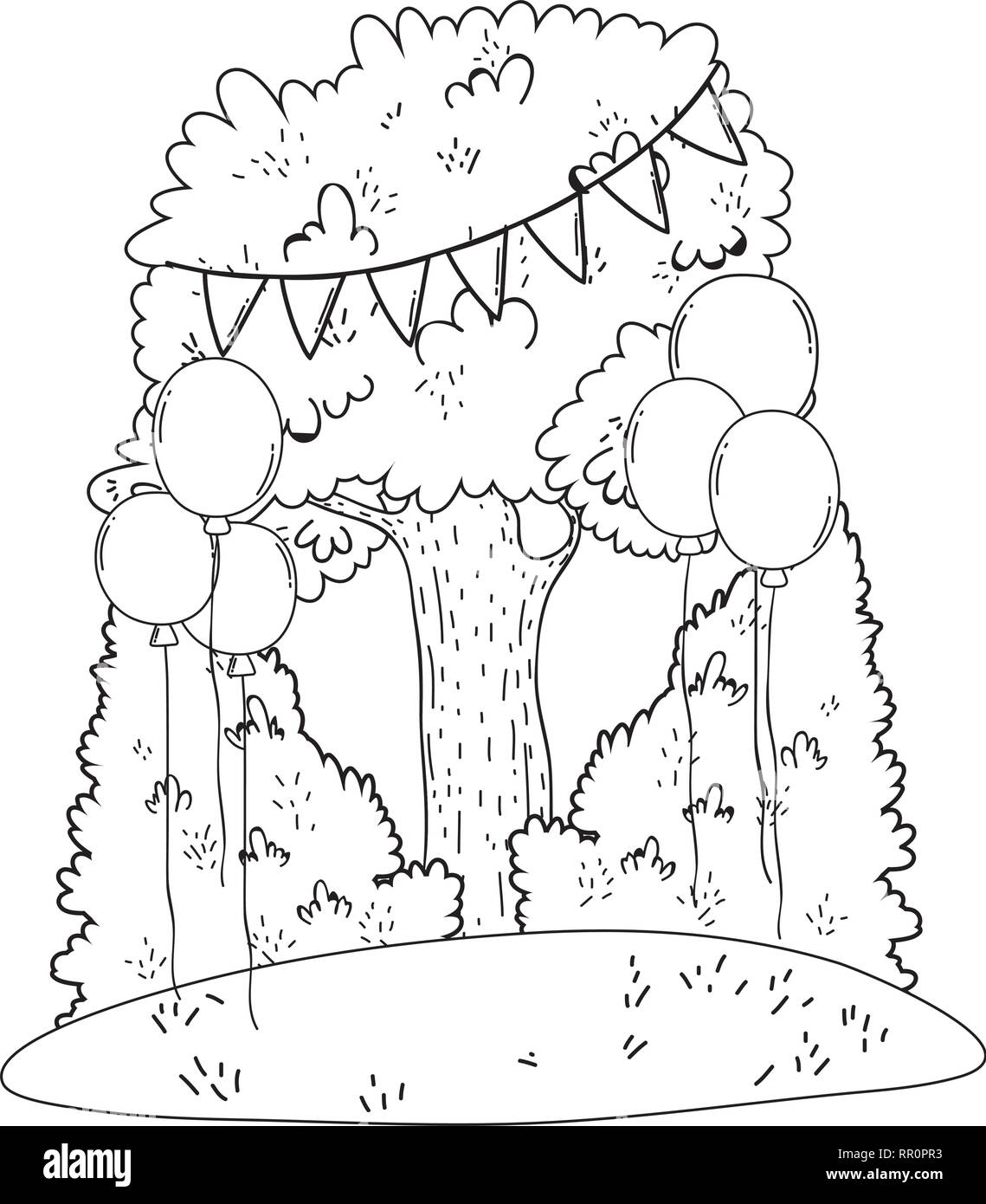 cute tree plant with party decoration Stock Vector Image & Art Alamy