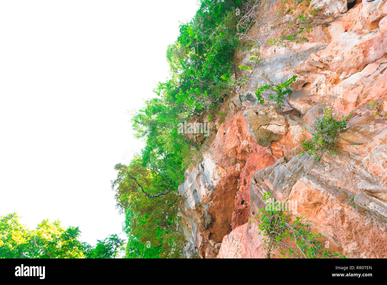 rock cliff mountain in nature beautiful of large caves stone on white ...