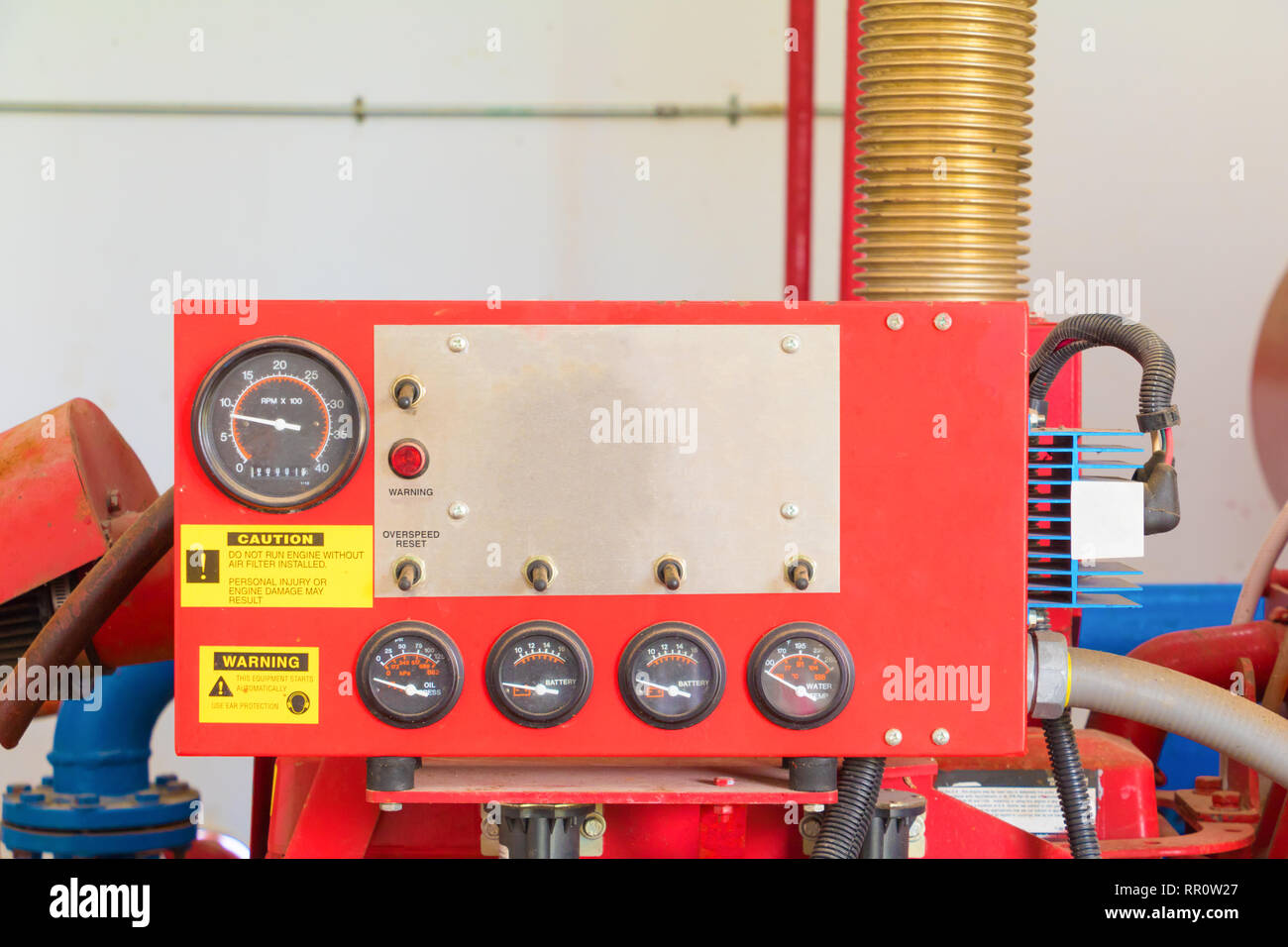 gauge scale box on control system in the plumbing inside of building industrial Stock Photo Alamy
