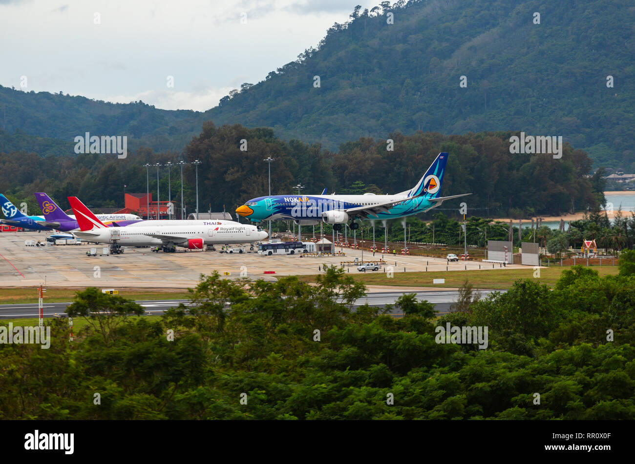 Boeing 737 Nok Air landing Stock Photo