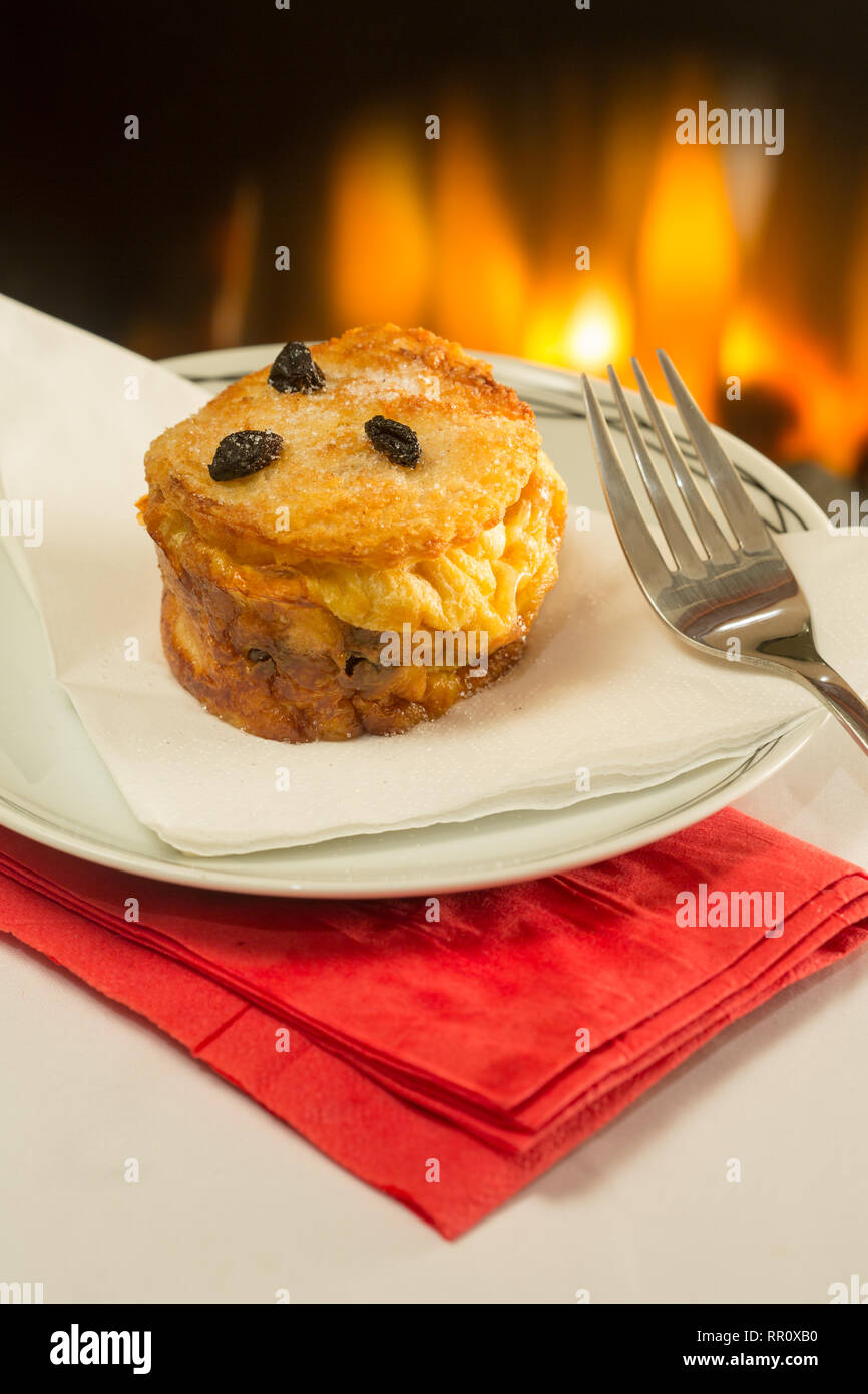 Classic British dessert of Bread and butter pudding Stock Photo Alamy