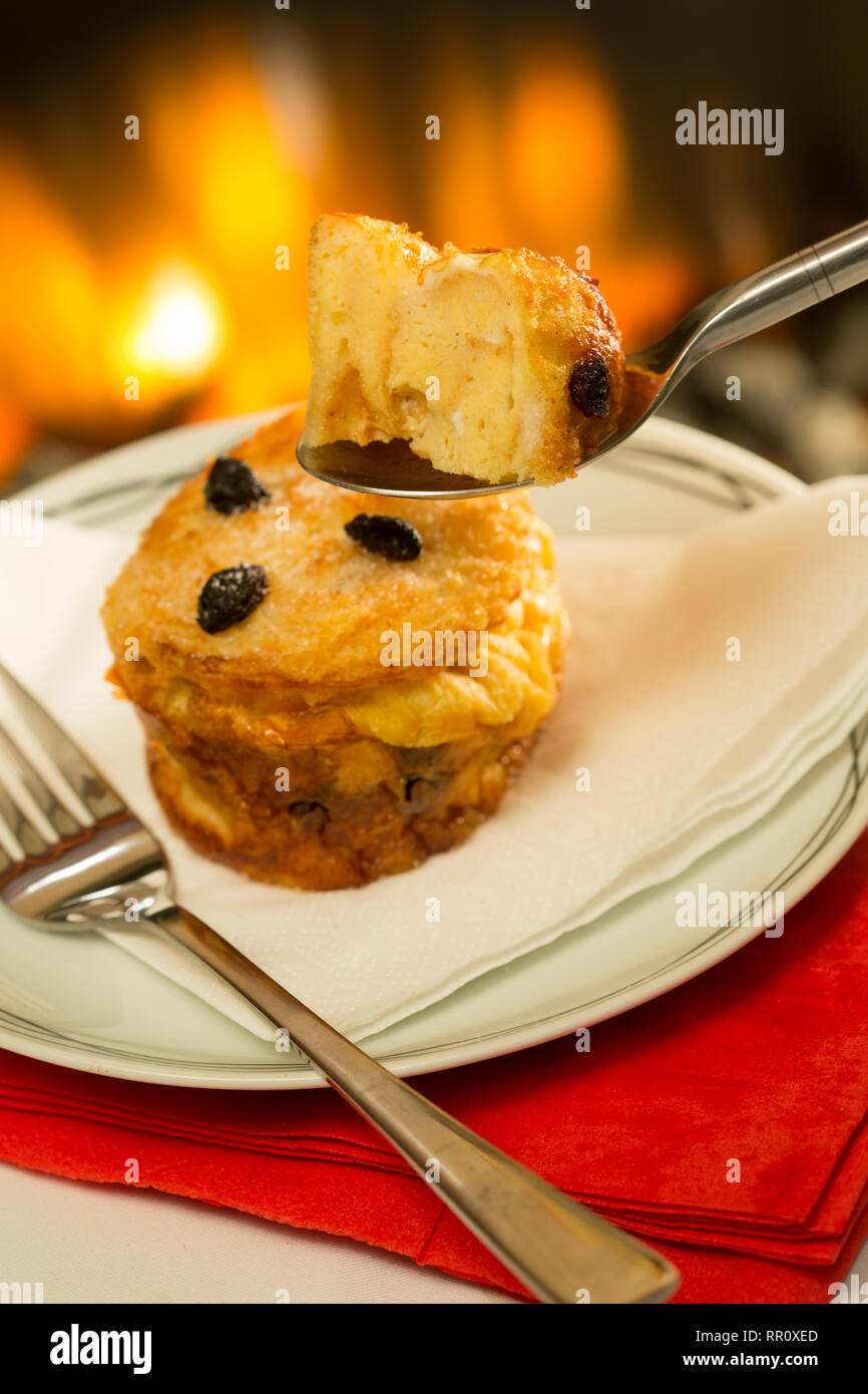 Classic British dessert of Bread and butter pudding Stock Photo Alamy
