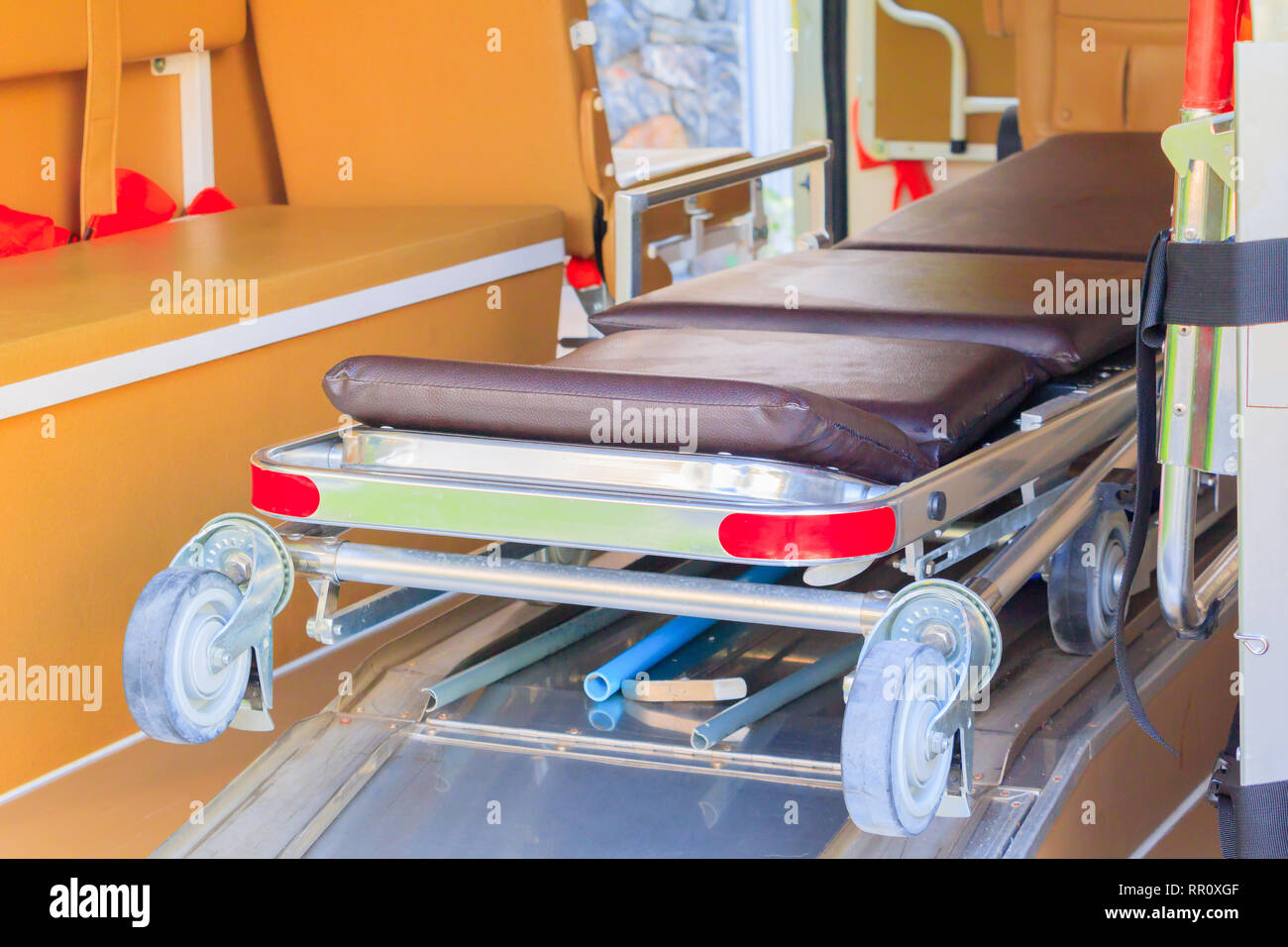 Equipment Interior Of Ambulance Emergency Stock Photo Alamy