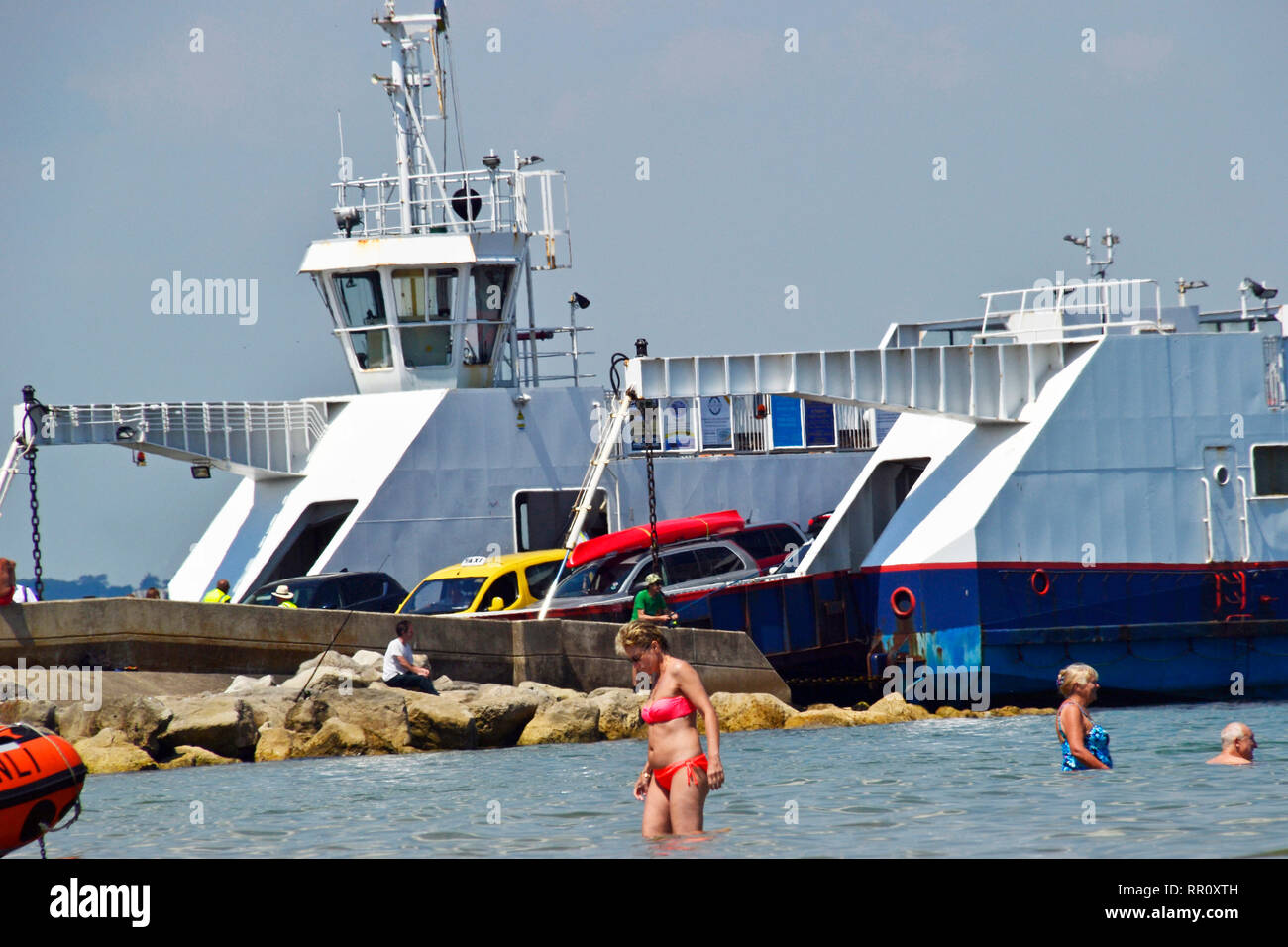 Car ferry at Shell Bay, Studland, Swanage, Isle of Purbeck, Dorset, UK