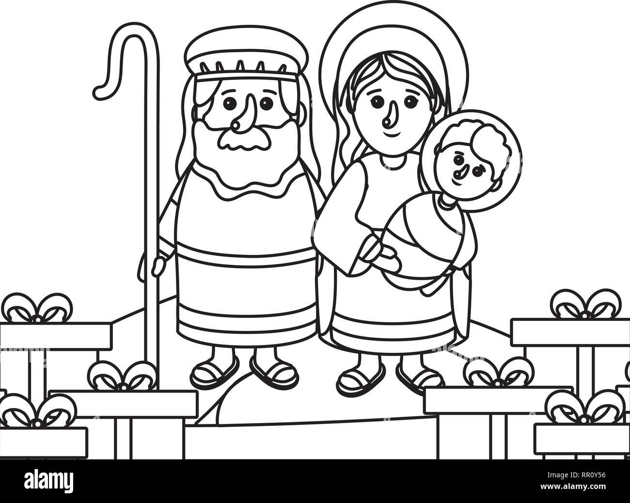 nativity scene cartoon Stock Vector Image & Art Alamy