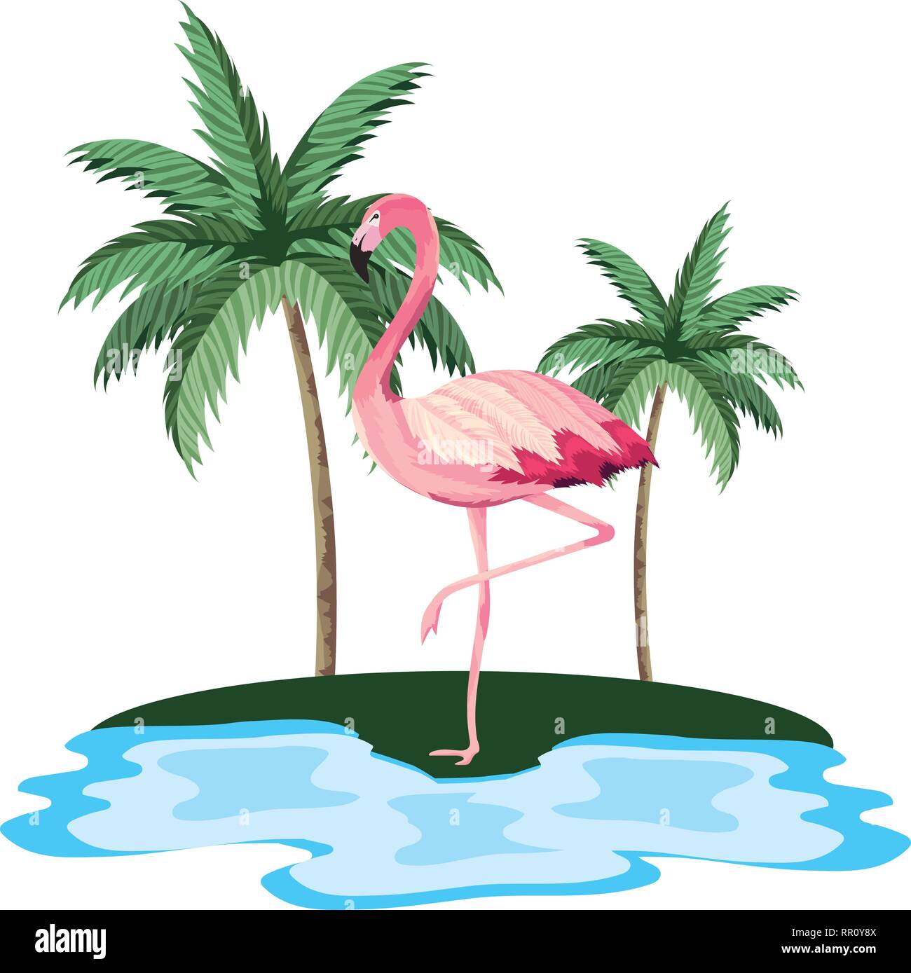 tropical flamingo cartoon Stock Vector Image & Art - Alamy