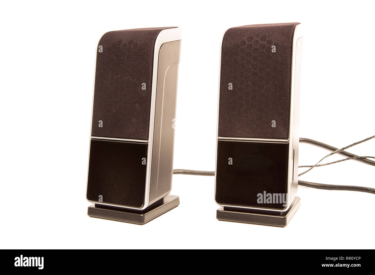 Two speakers isolated on white background Stock Photo