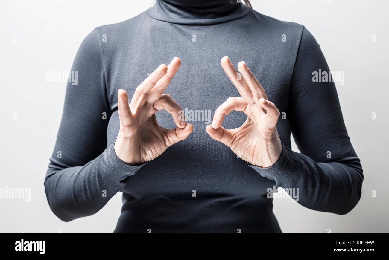 Sign language deaf. Stock Photo