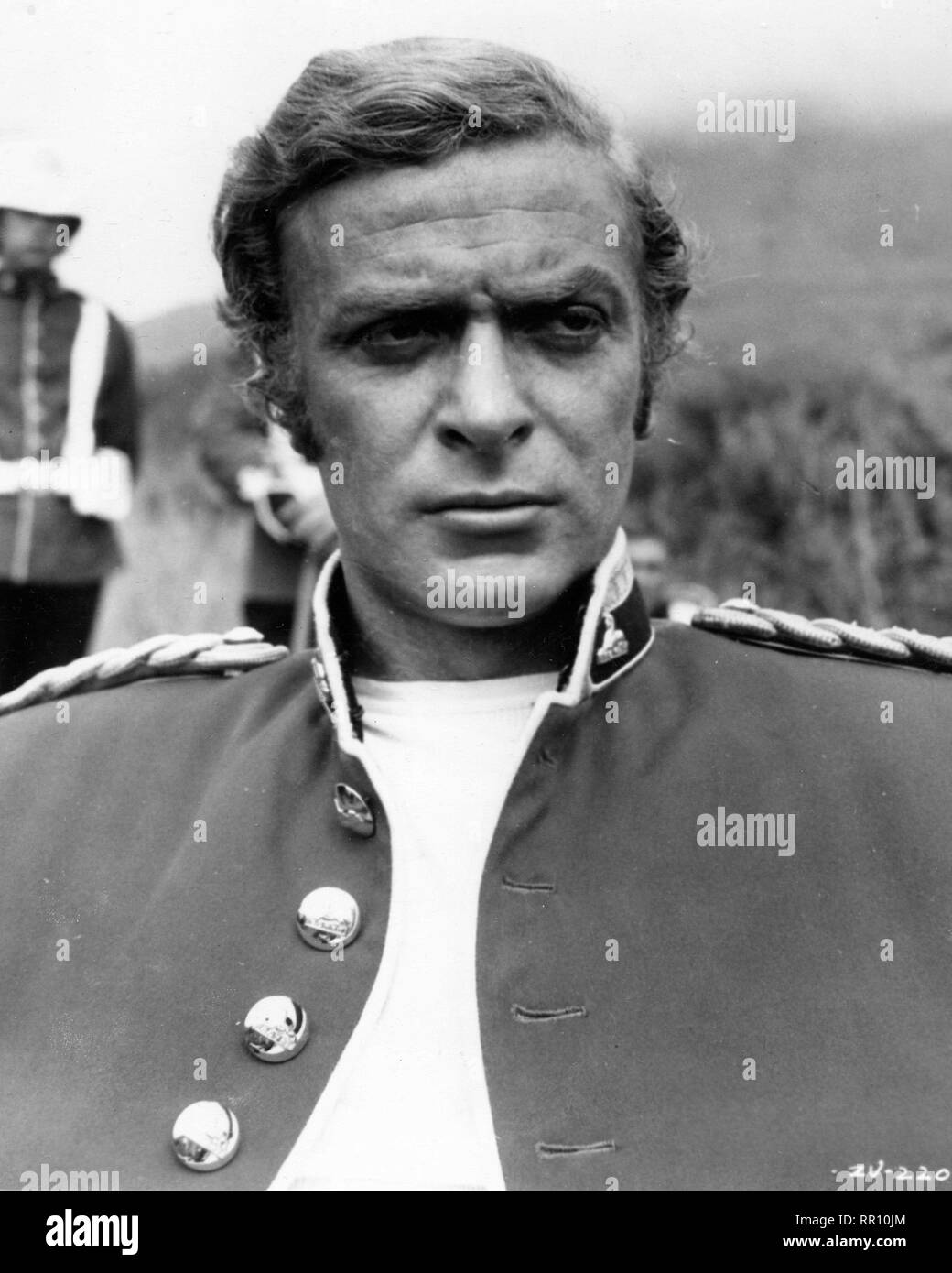 Michael Caine as Lieutenant Gonville Bromhead on set candid ZULU 1964 director Cy Enfield Diamond Films Paramount Pictures Stock Photo