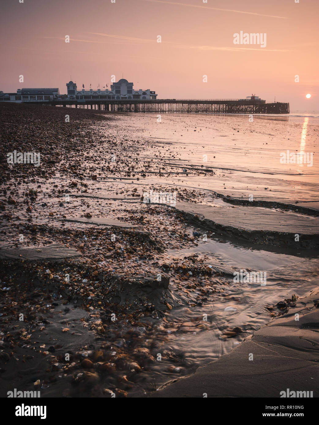 sunrise at south parade pier Southsea, Portsmouth Stock Photo