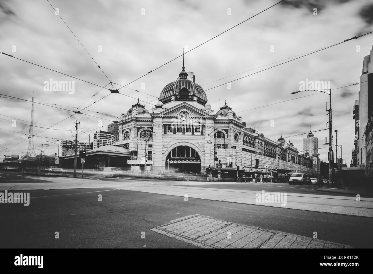 Flinders Street Train Station in Melbourne, Australia Stock Photo