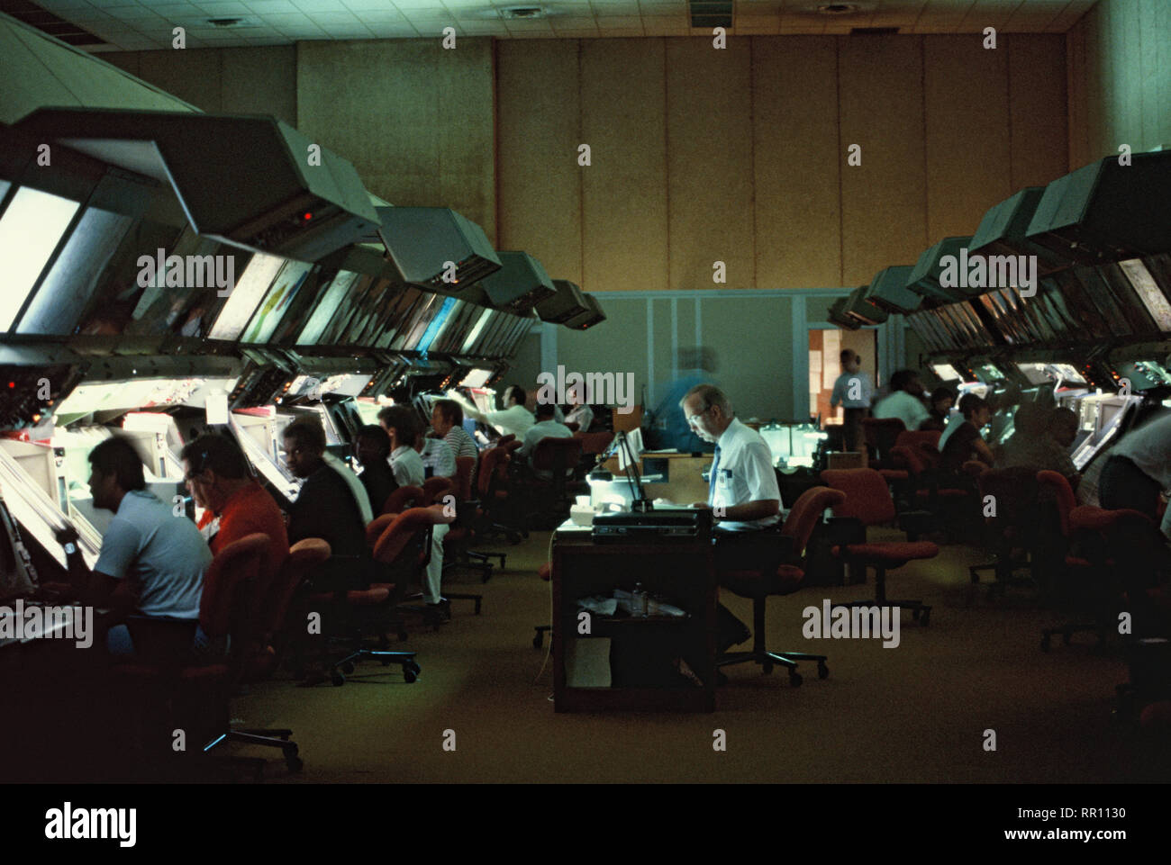 Air Traffic controllers at work at the FAA Leesburg, Virginia facility Photo by Dennis Brack