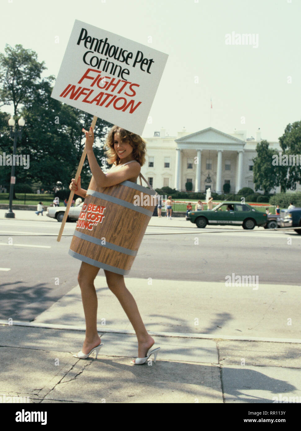 Economy demonstration in LaFayee Park in front of the White House in June 1981 Photo by Dennis Brack Stock Photo