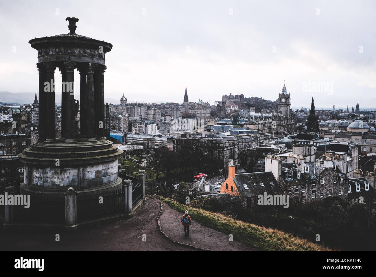 Calton Hill in Edinburgh, Scotland Stock Photo