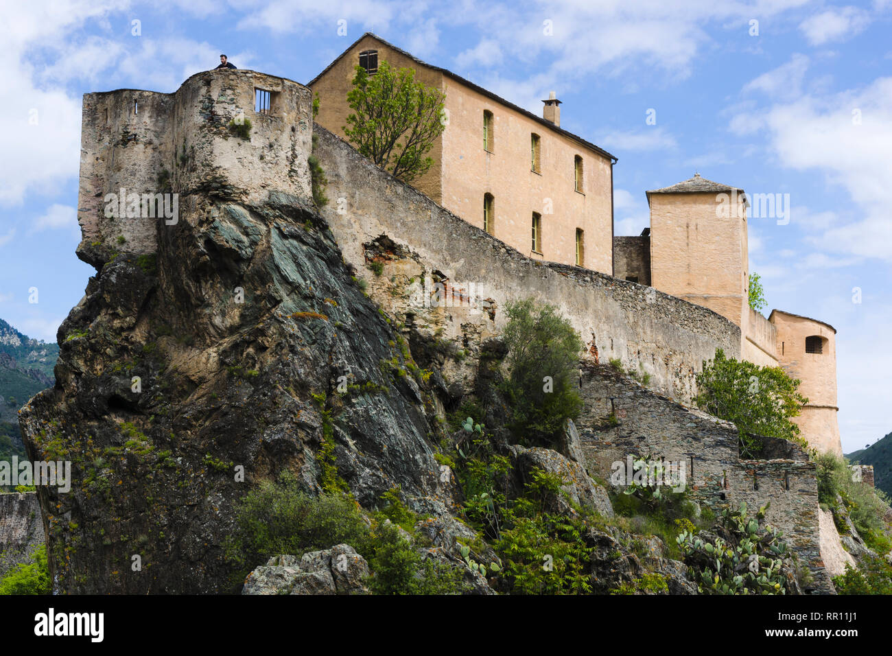 Eagle's Nest (Nid d’Aigle), Corte citadel, Corsica, France Stock Photo