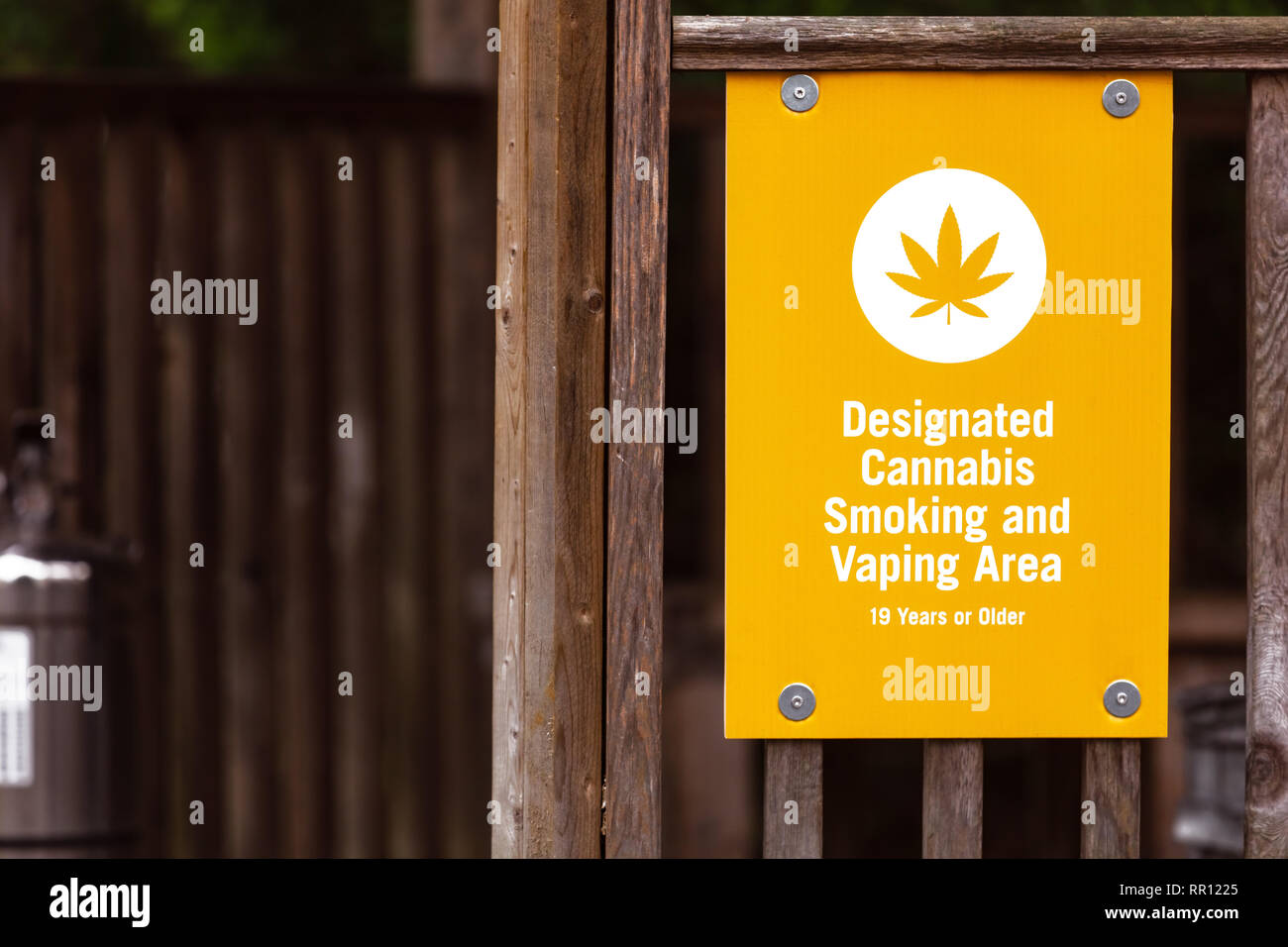 Legal Cannabis Smoking Area sign in Victoria, BC Canada Stock Photo Alamy