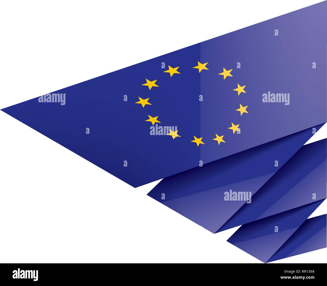 European union flag, vector illustration on a white background Stock Vector