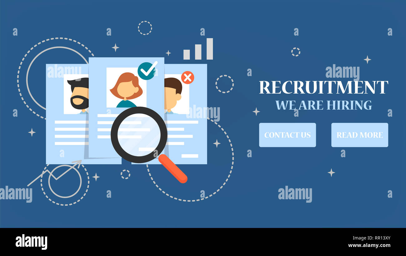 recruitment web banner search person for a job interview build career