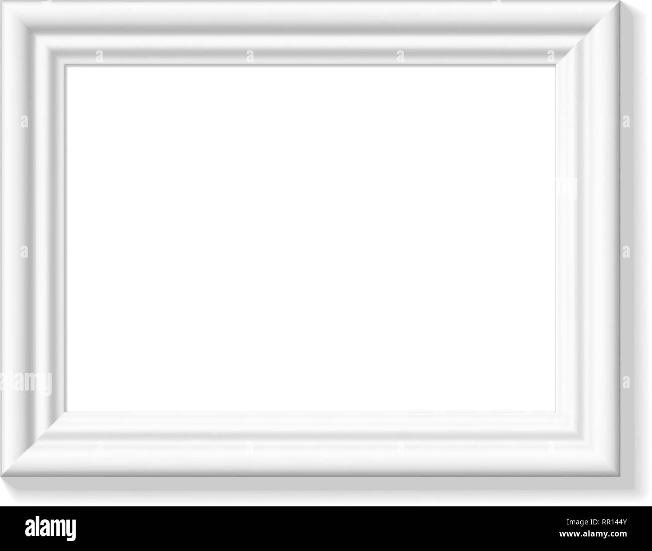 White picture frame. Landscape orientation. Minimalistic detailed photo