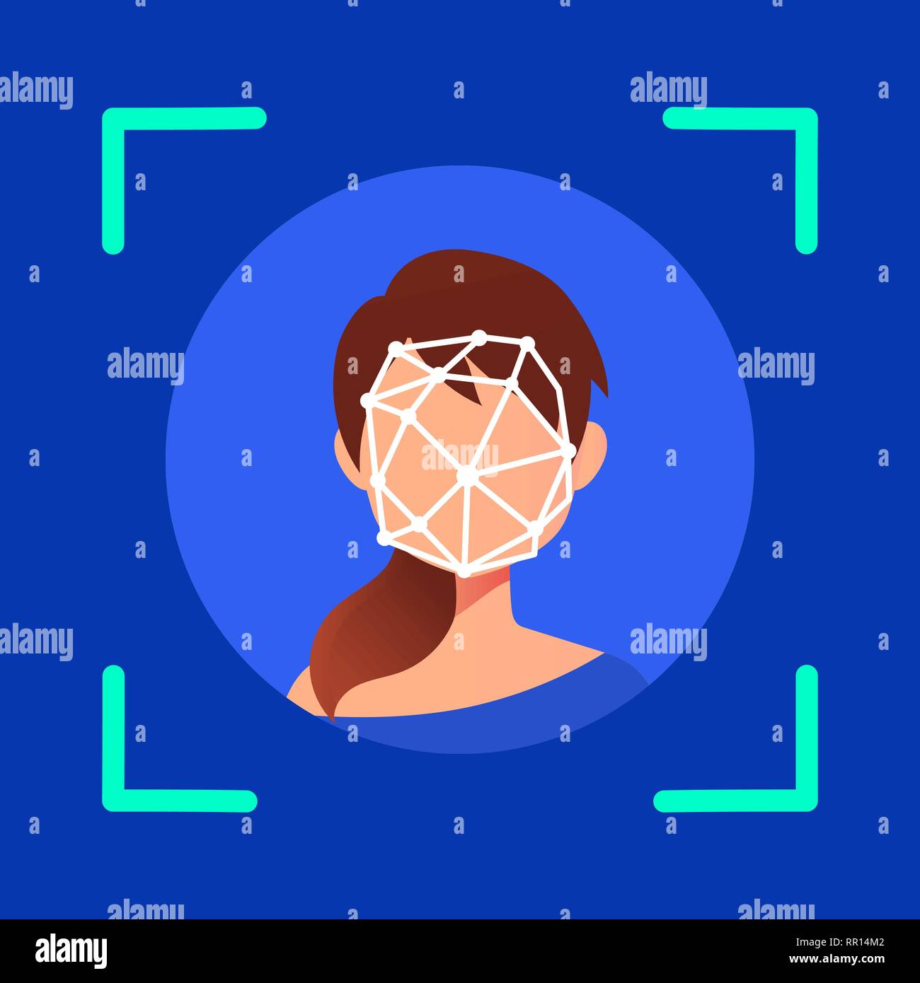 Face id Face identification of young woman Stock Vector Image & Art Alamy