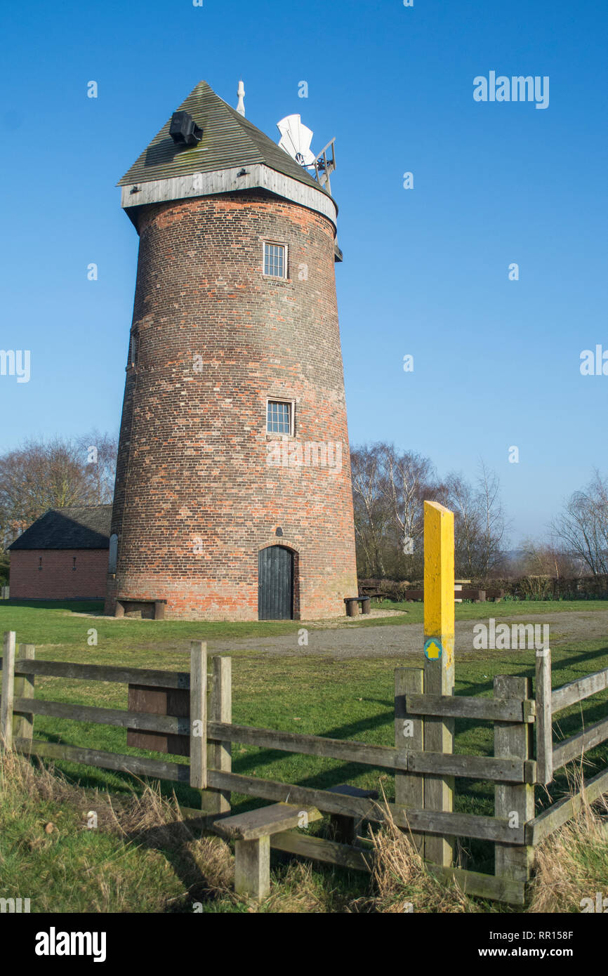 Hough Mill originally known as Thringstone Mill in the Leicestershire countryside Stock Photo