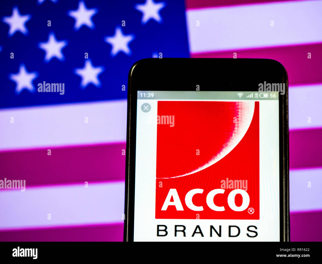 ACCO Brands company logo seen displayed on smart phone Stock Photo Alamy