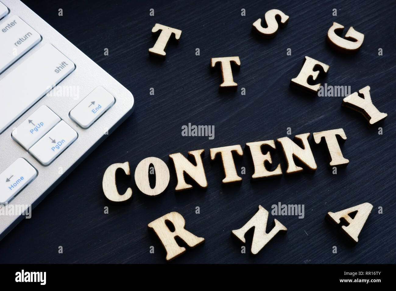 Content from wooden letters. SEO and SMO concept. Stock Photo