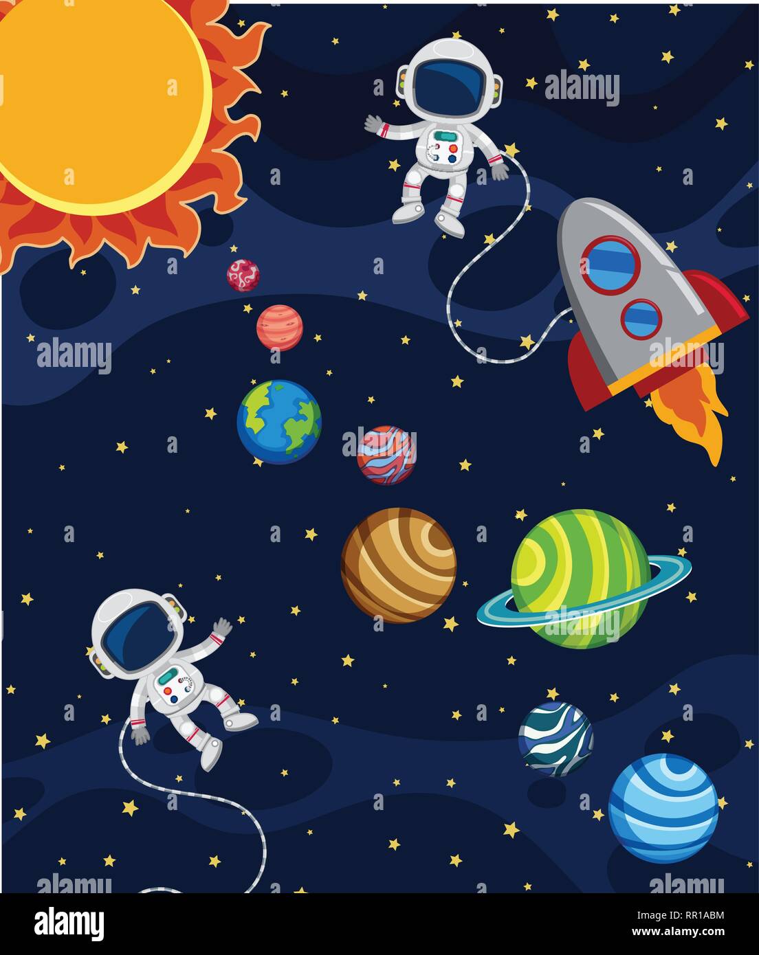 A solar system scene illustration Stock Vector Image & Art - Alamy