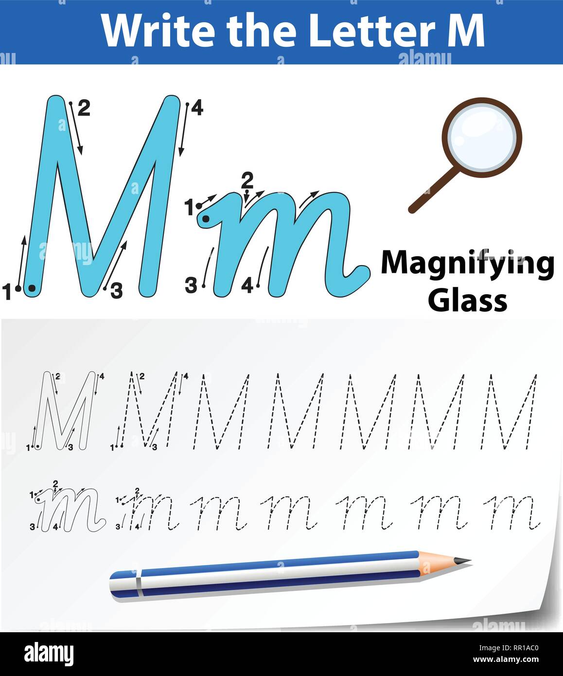 Tracing Letter M High Resolution Stock Photography and Images - Alamy