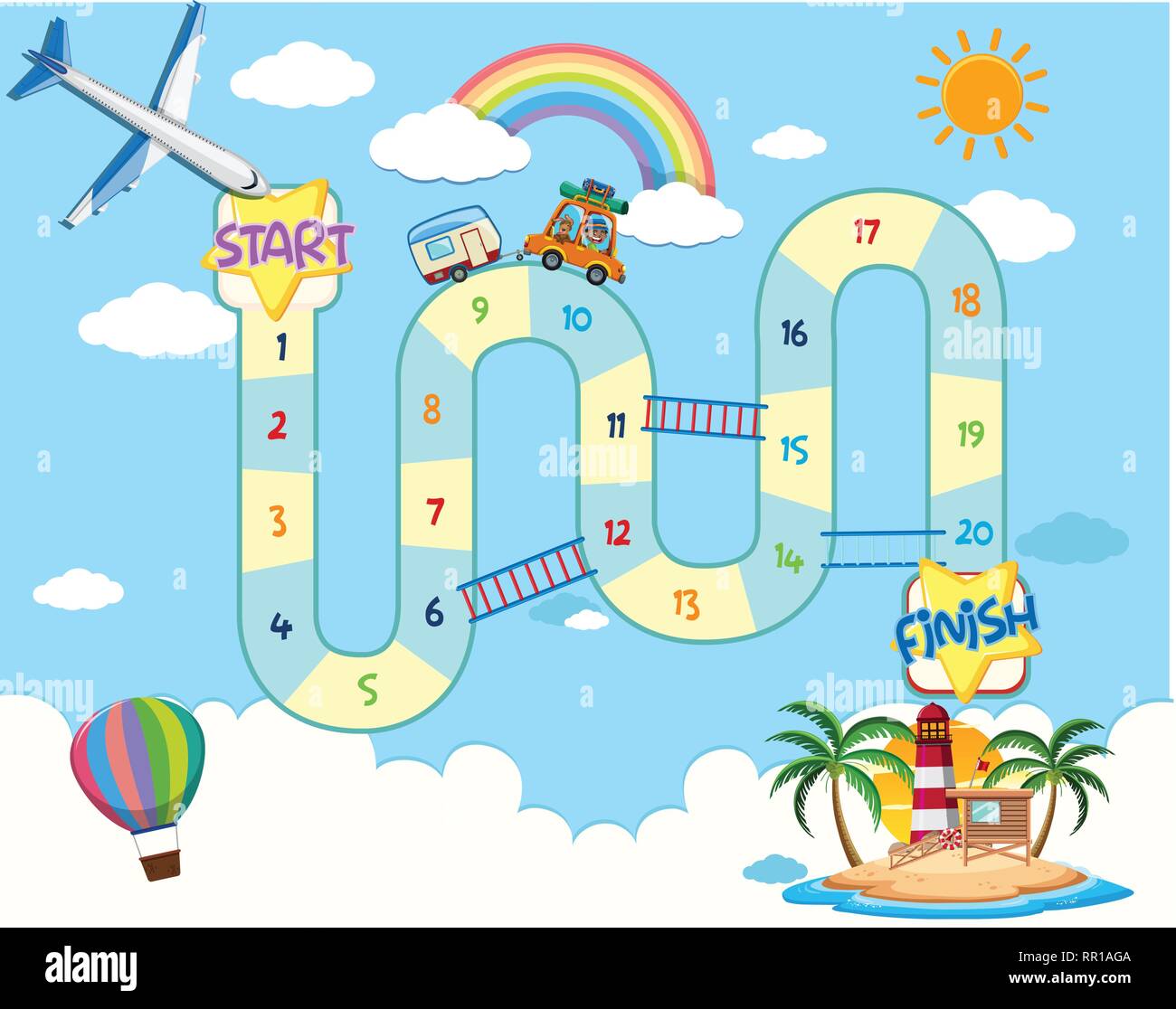 Vacation board game template illustration Stock Vector Image & Art - Alamy